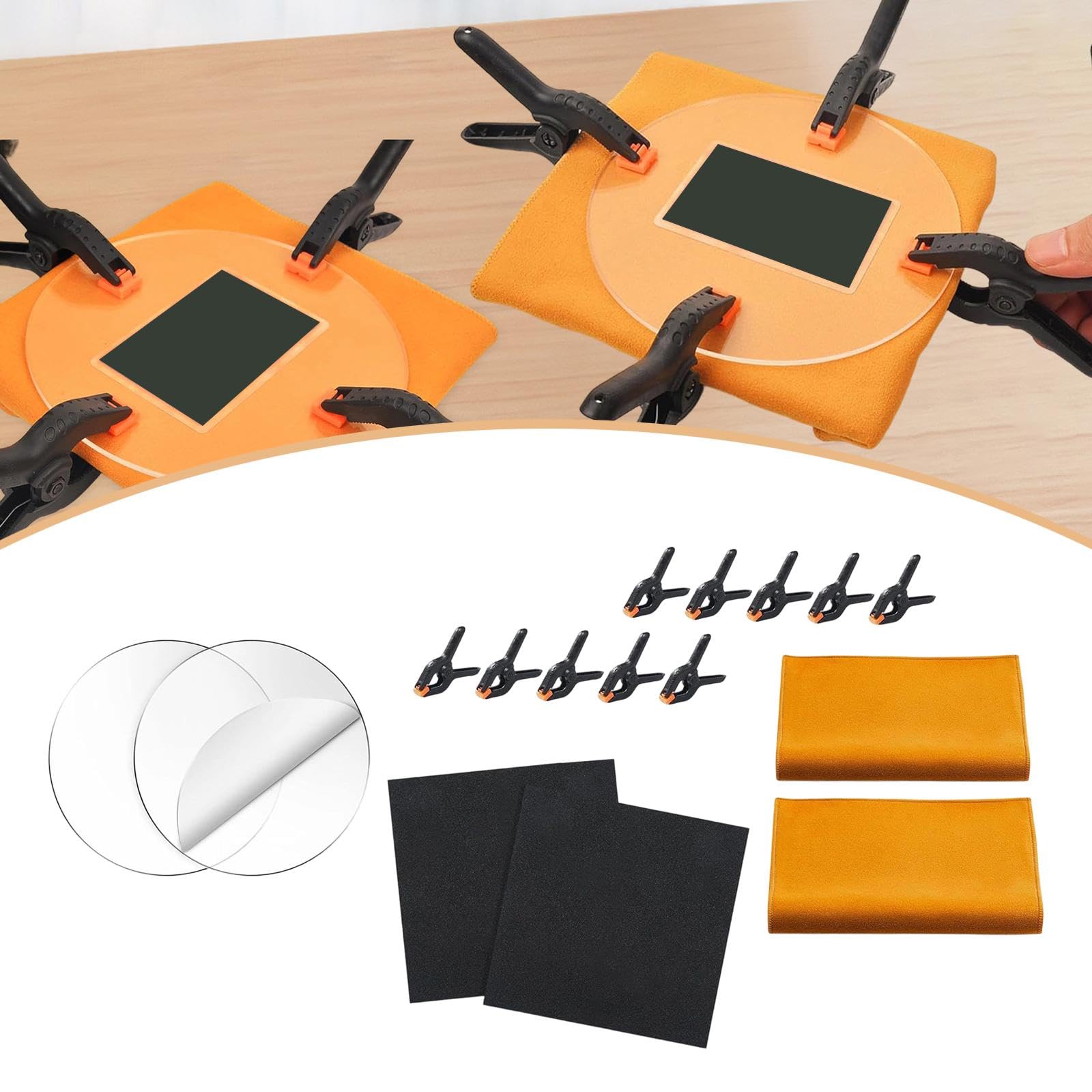 harayaa Kit di Pulizia per Carte Collezionabili per Collezionisti di Carte, 10 Clip di Fissaggio, Kit di Appiattimento per Carte Sportive, Accessori per Strumenti di Riparazione