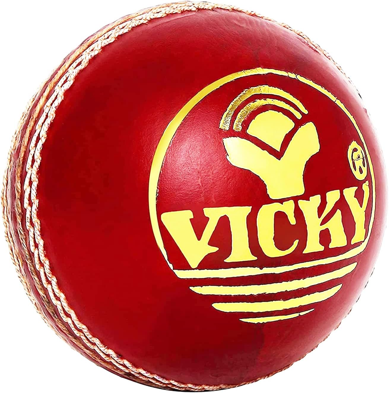 Vicky Jet Red Cricket Ball Constructed with Alumtanned Large Thick Leather Suits Every Balling Style Ideal for Professional Use