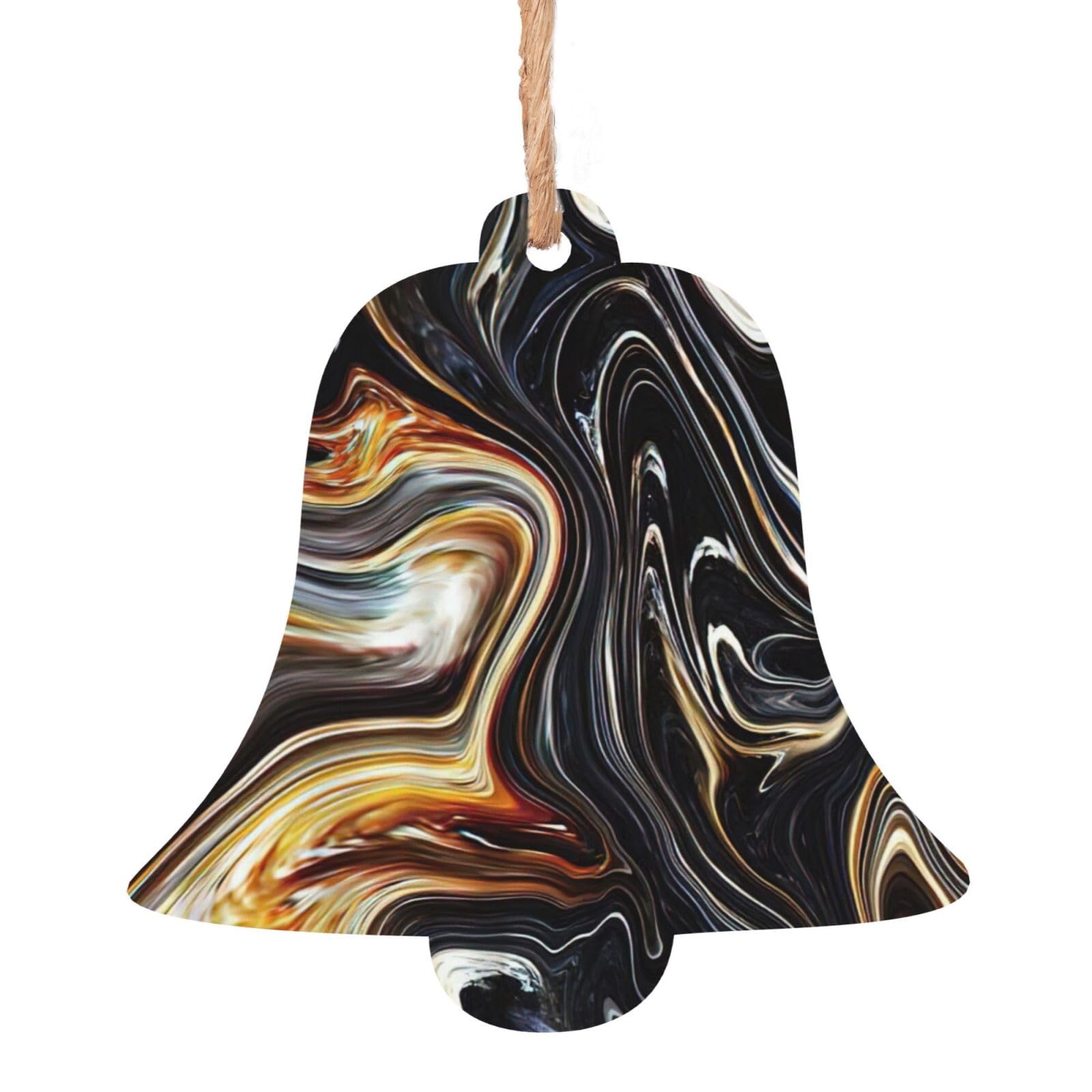 Pendentifs en bois pour sapin et mariage, cadeau de décoration marbrée