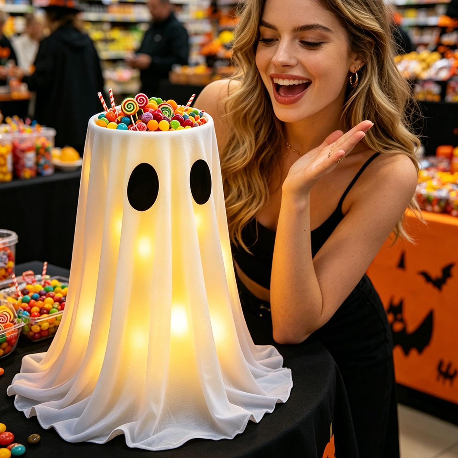 Decorazioni Fantasma Halloween da Esterno Decorazione da Terra a LED con 8