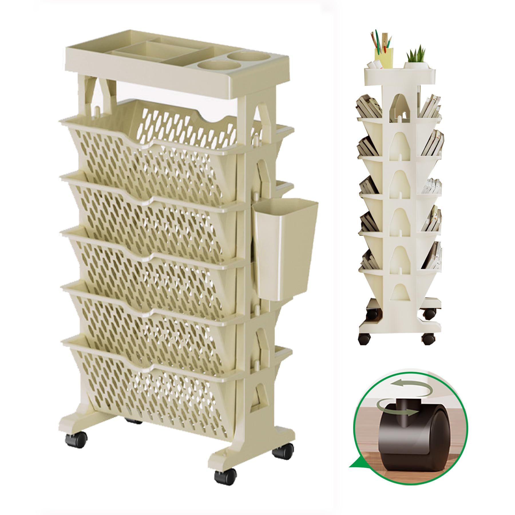 Chariot roulant à 5 niveaux pour retrouver un intérieur ordonné et serein