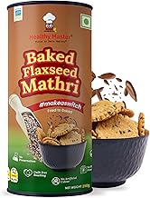 Healthy Master Baked Wheat Mathri (Flax Seed) 250g | No Maida | No Palm Oil | Crispy Crunchy Healthy Snack | 100% Wheat | Namkeen Mathi (Pack of 1)