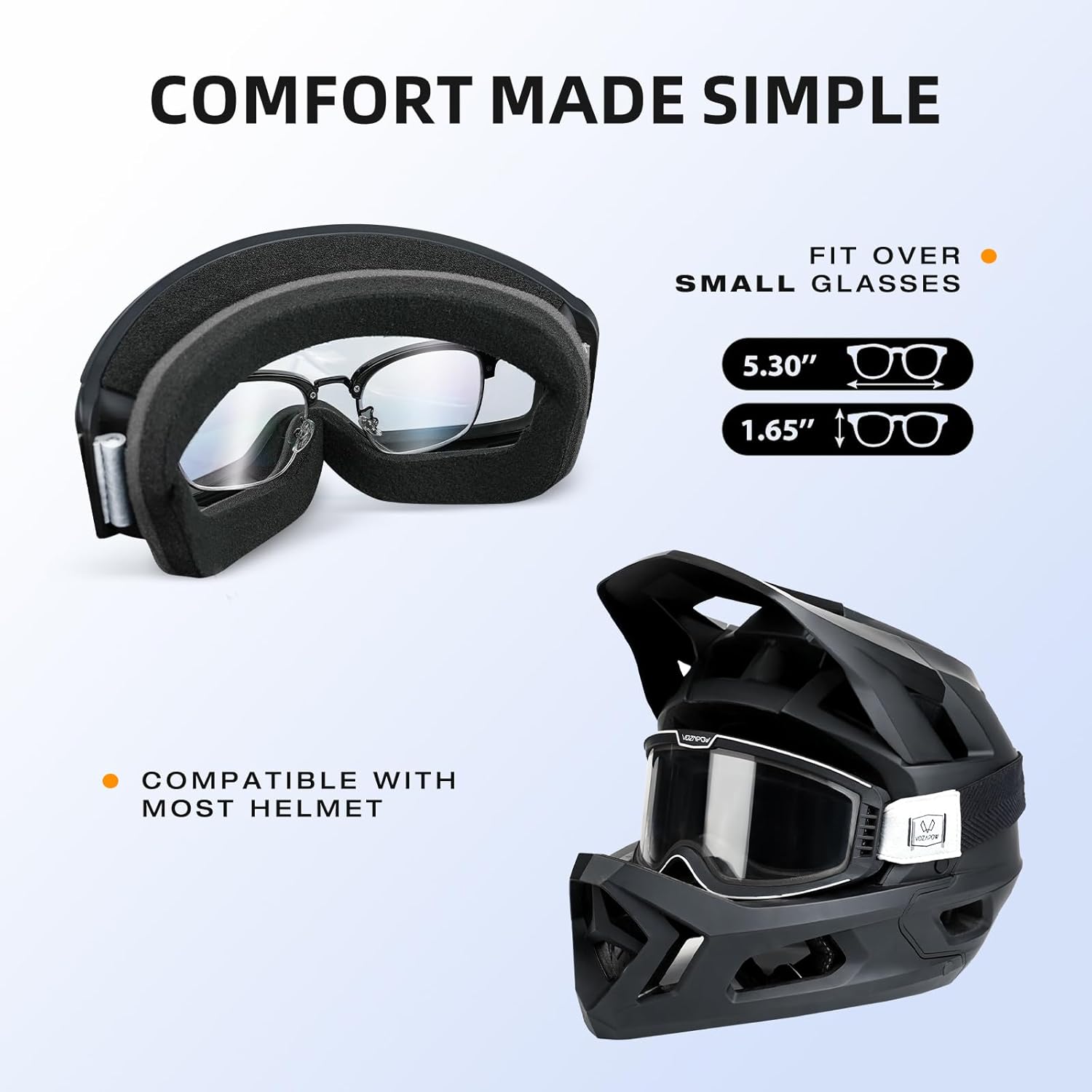 Photochromic Motorcycle Goggles Anti Fog, OTG Dirt Bike Motocross Goggles UV Protection for Men Women MX Accessories - Image 6