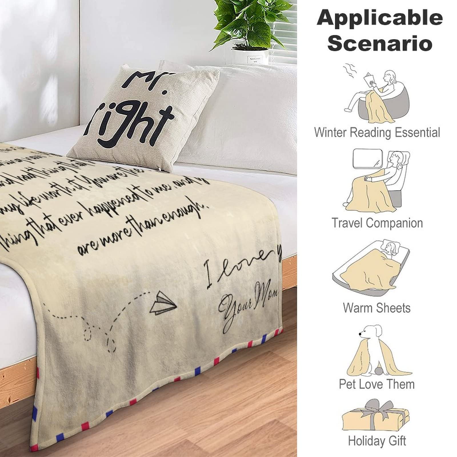 Couverture De Camping En Flanelle Super Douce Et Chaude, Plaid De