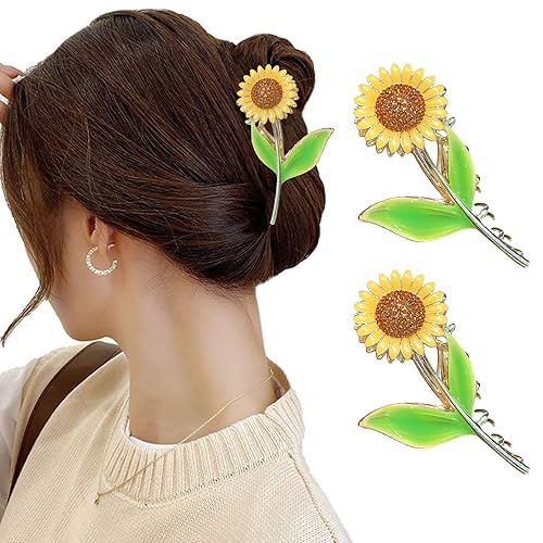Miniatura 6 de 2 pinzas para el cabello de flores grandes antideslizantes fuertes de metal girasol pinzas para el cabello pinzas para el cabello pinzas para el