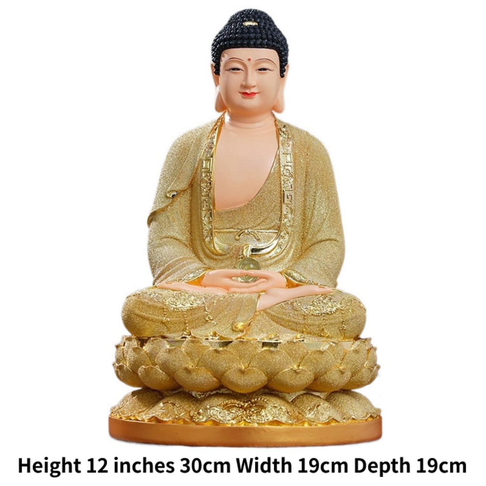 Estatua de Buda hecha a mano, 30 cm, adorno de resina Shakyamuni estilo chino