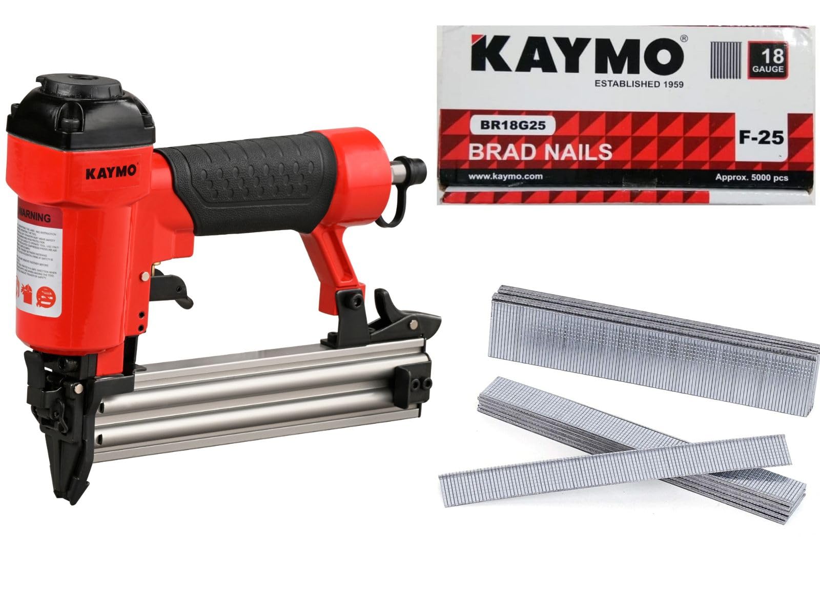 Kaymo Pneumatic Bradder Nailer NEO-F32 Red 10-32mm with Nails F-25 (5000 pins)… (B0CTXH1DF9) Amazon Price History, Amazon Price Tracker