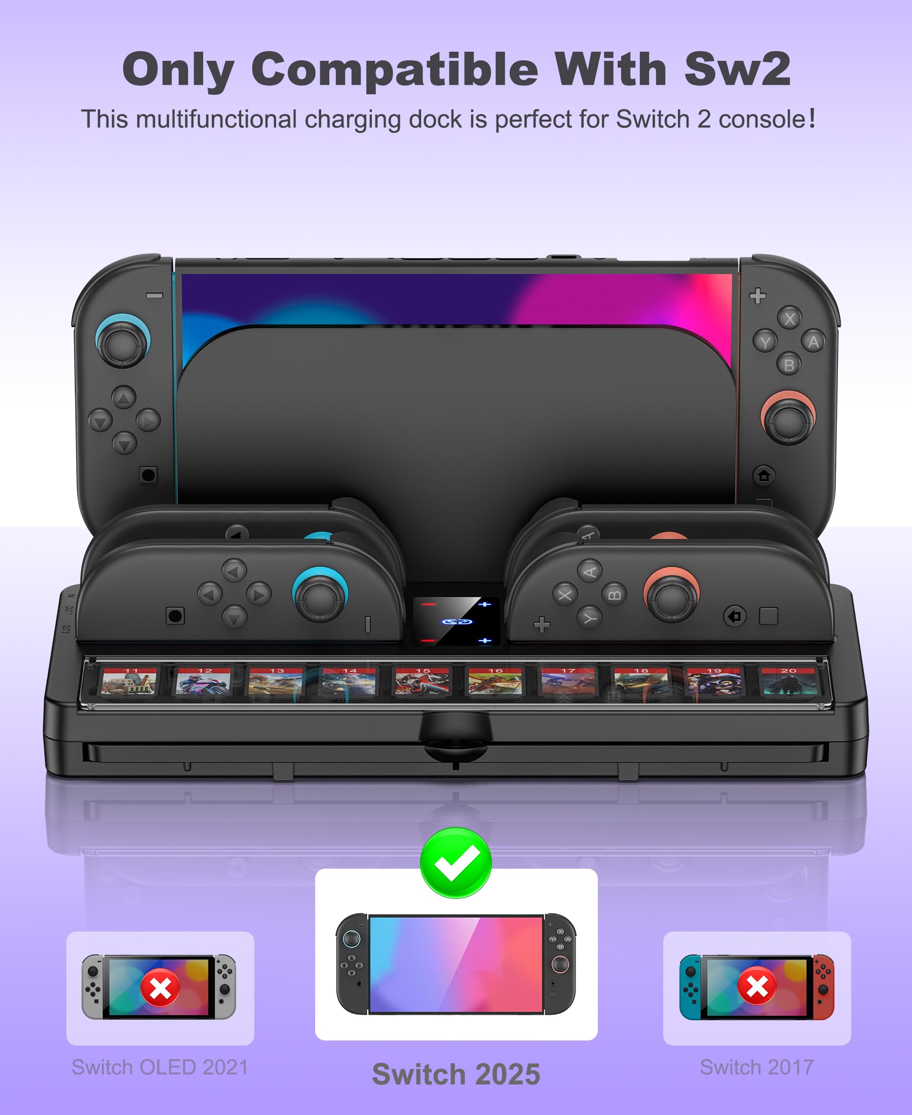 Stacja dokująca do ładowania kontrolera przełącznika kompatybilna z konsolami Nintendo Switch NES