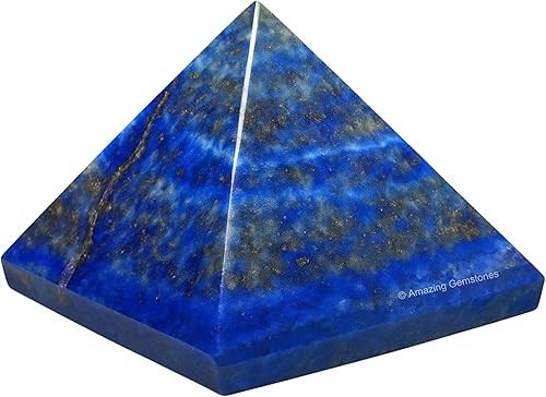 Amazing Gemstone Lapis Lazuli Pyramid Crystal Healing Stones - 2" Great Pyramid Figurine of Natural Stone Pyramid for Meditation, Reiki, Chakra