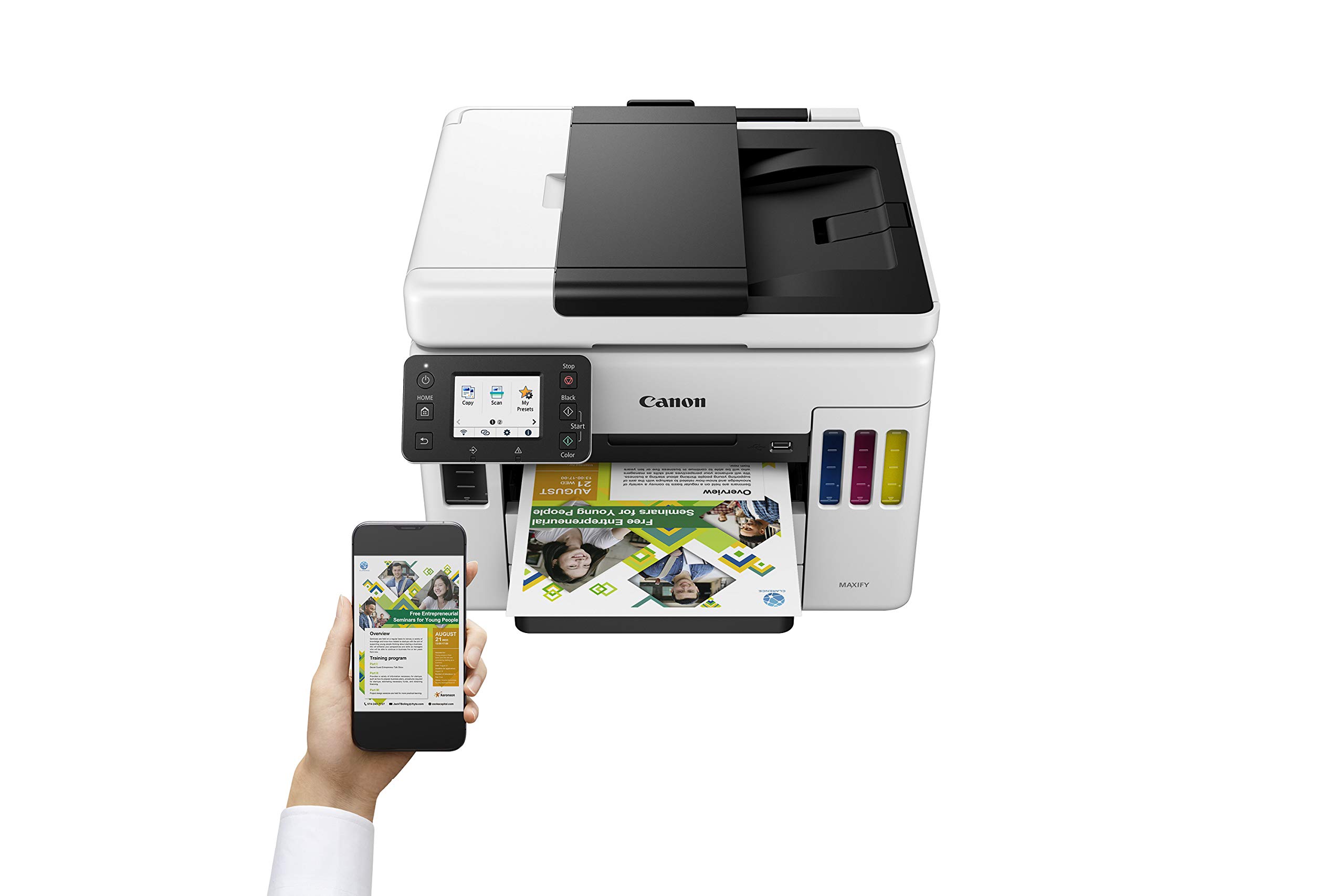 Canon Stampante WiFi per Casa e Ufficio MAXIFY GX7050 - Stampante Multifunzione MegaTank con Scanner, Fax e Fotocopiatrice per Casa | Connettività WiFi, Ethernet e USB