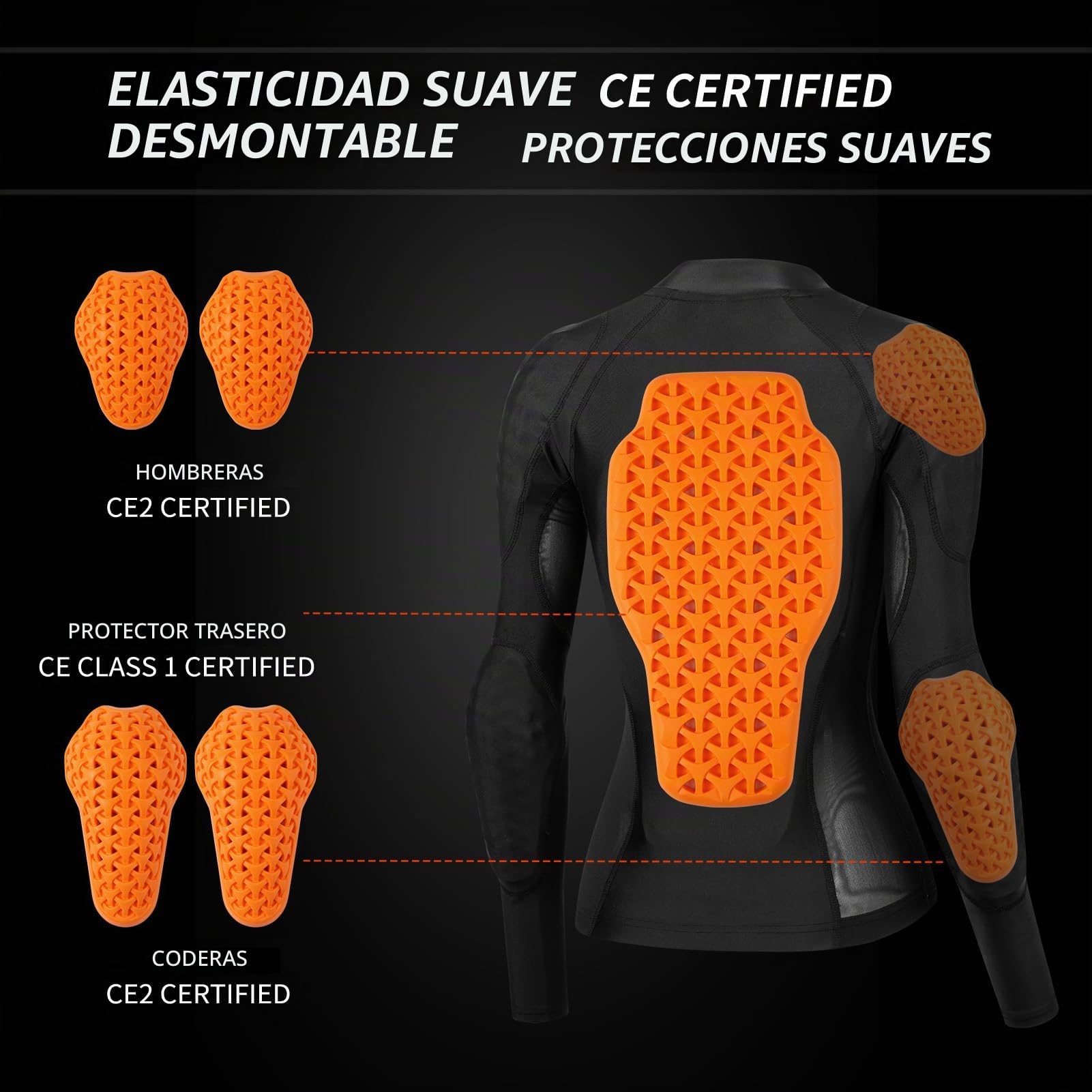 Lixada Chaqueta blindada de Motocicleta, Chaqueta de Moto para Mujer con protección y certificación CE2, Chaqueta de Malla de Alta Visibilidad para Mujer, Chaqueta de Moto de Malla, Chaqueta blindada