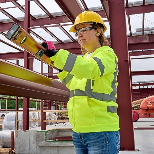 Miniatura 4 de J. J. Keller & Associates, Inc. Sudadera con cremallera de alta visibilidad para mujer, tipo R Clase 3, SAFEGEAR