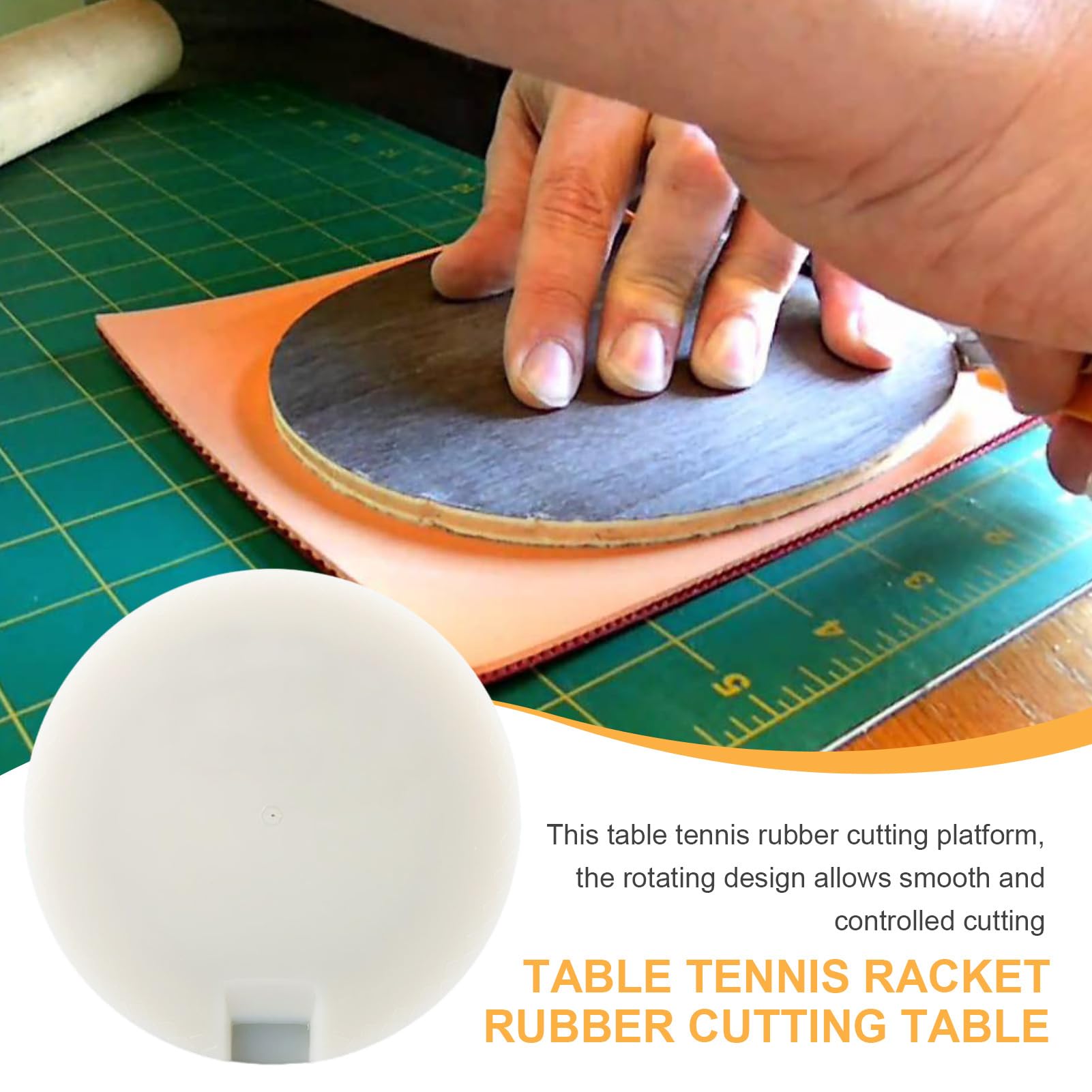 Base de corte de tenis de mesa, estación de corte de acero inoxidable con herramienta de goma de precisión, agarre de abrazadera estable, ayuda de montaje de raqueta para fabricantes de palas