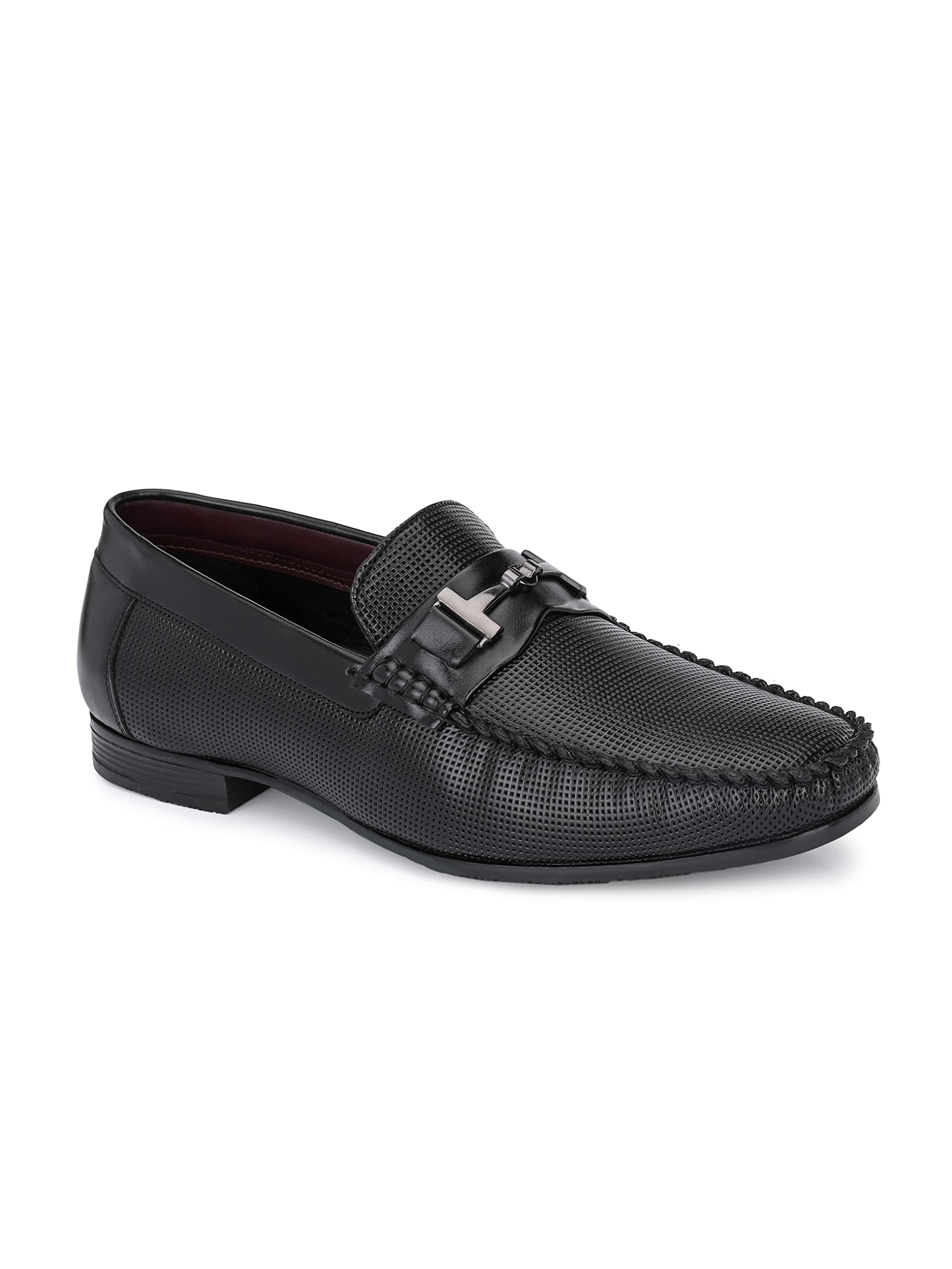mens Bm T7 San Frissco Men's Loafers Horsebit Slip-On Shoes Solid Leather Moccasin Soft Cushioned Footbed with TPR Sole Lightweight, Stylish, Comfortable, Flexible for Party and Office 6 (Black)-image-25