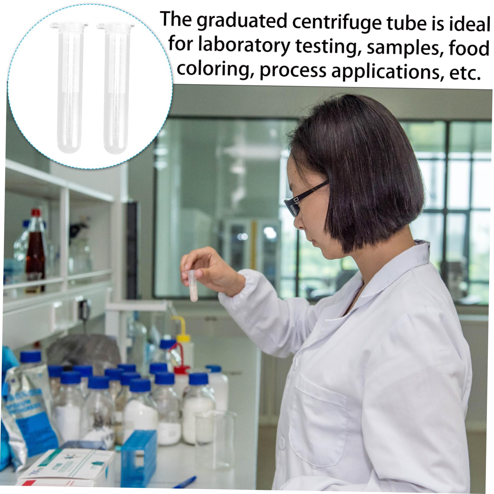 Cabilock 200pezzi Provette Di Centrifuga in Plastica Con Tappo Scatto Graduato Per Test Di Laboratorio Scientifici Esperimenti Facili Da Trasportare e Resistenti