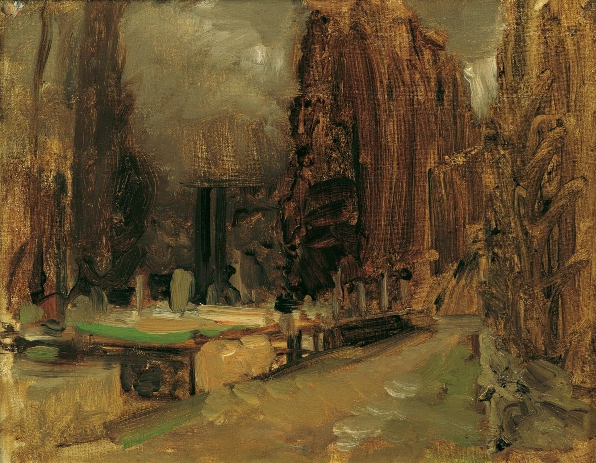 GKAZGQPR Famous Canvas with Picture Painting Artwork the Cemetery At Gravosa Near Ragusa Study on Pax by Emil Jakob Schindler Canvas with Picture for Home Decor 60x90cm
