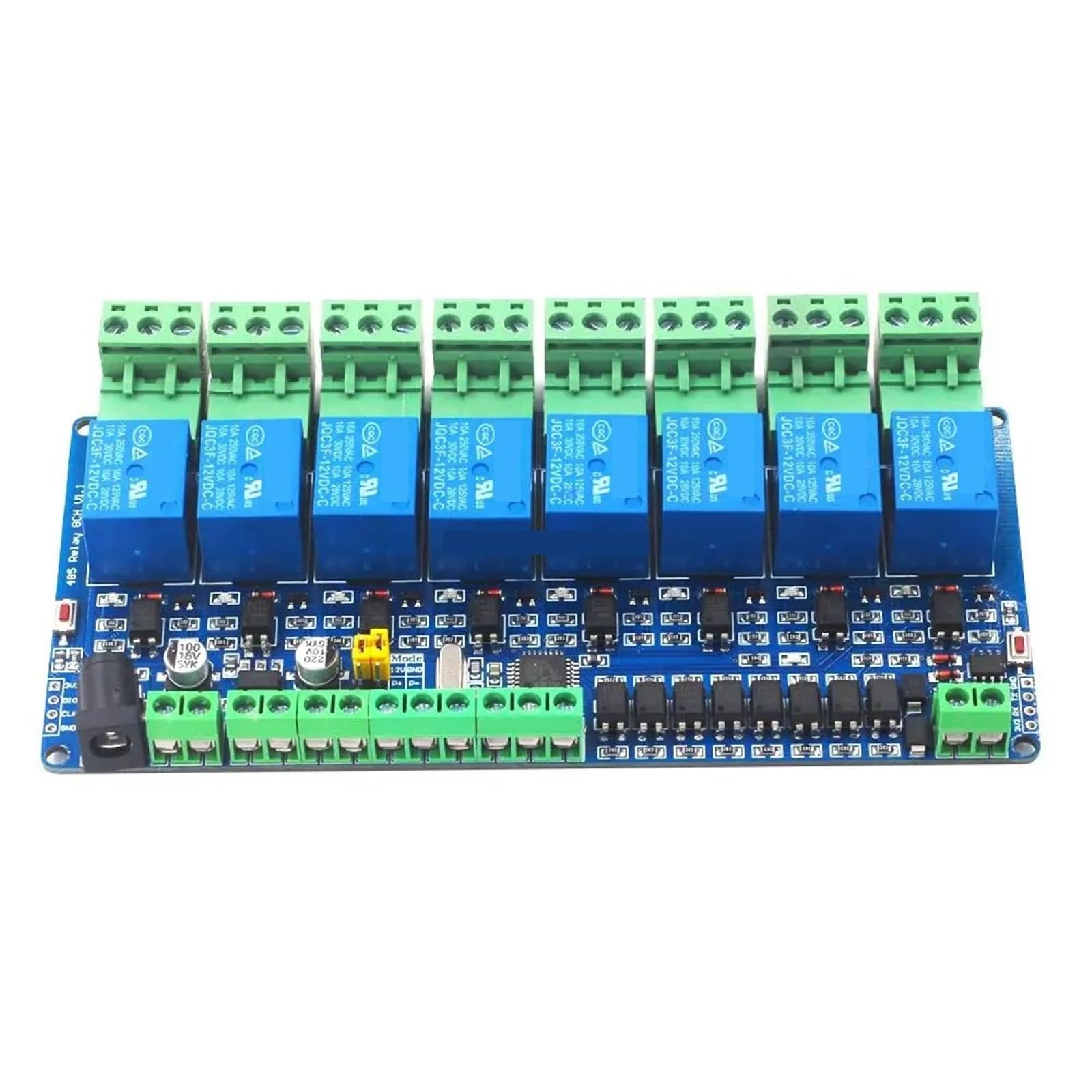 Relais Modbus-Rtu 12V 8 canaux avec isolation RS485 et entrées sorties indépendantes
