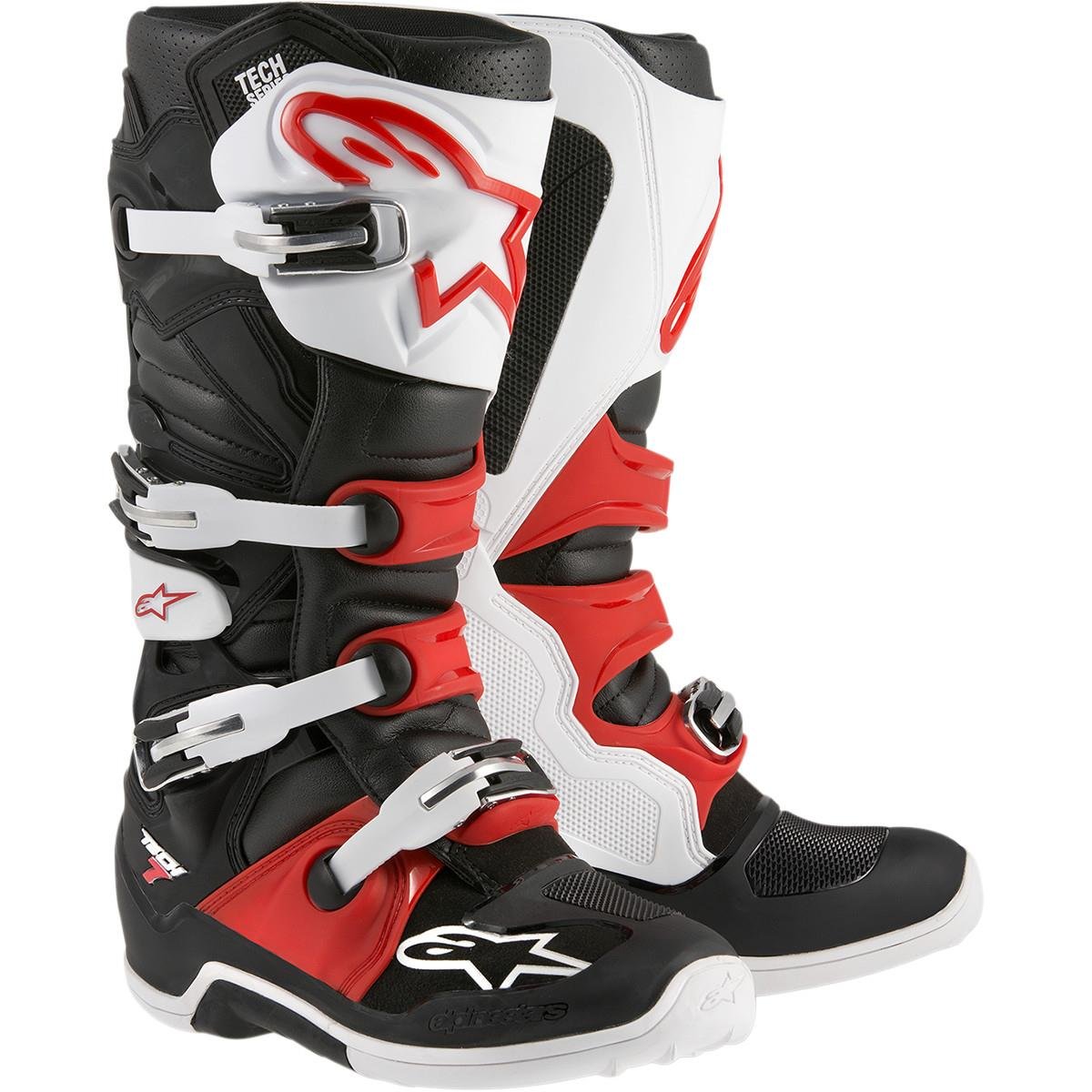Alpinestars Unisex-Adult Tech 7 Boots (Black/White/Red, Size 16)
