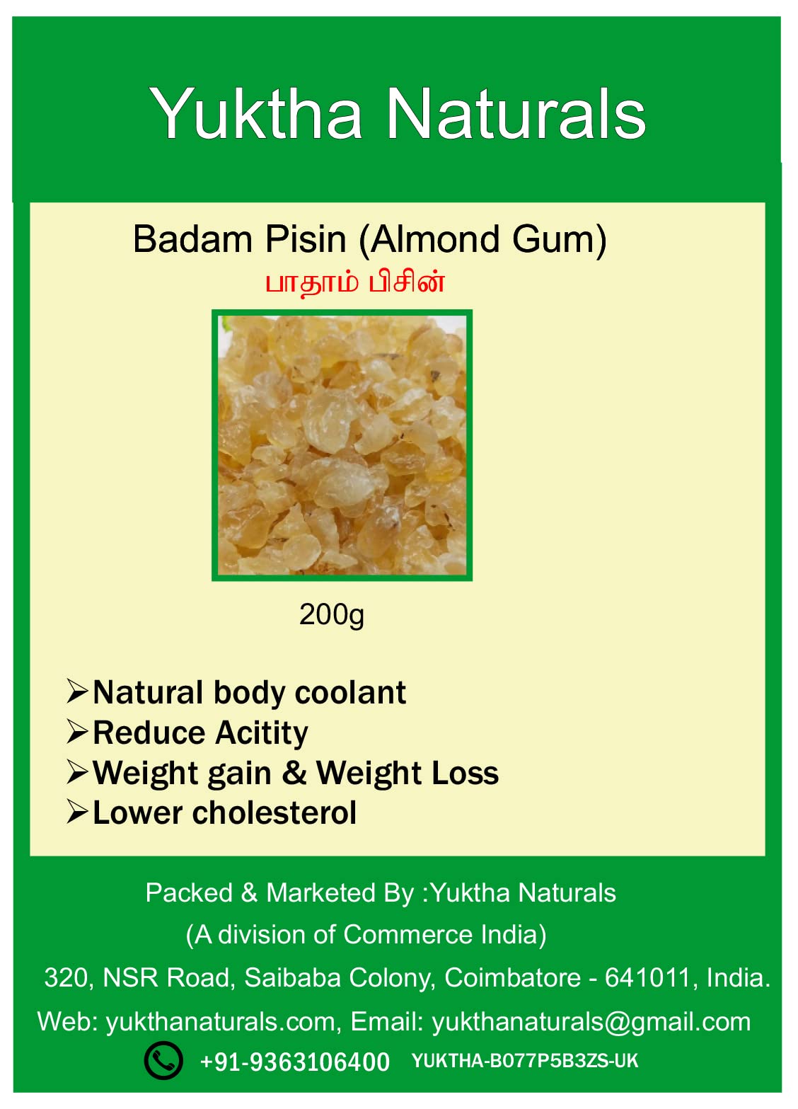 Buy Badam Pisin Badam Gum Almond Gum 200g Online at desertcartUAE