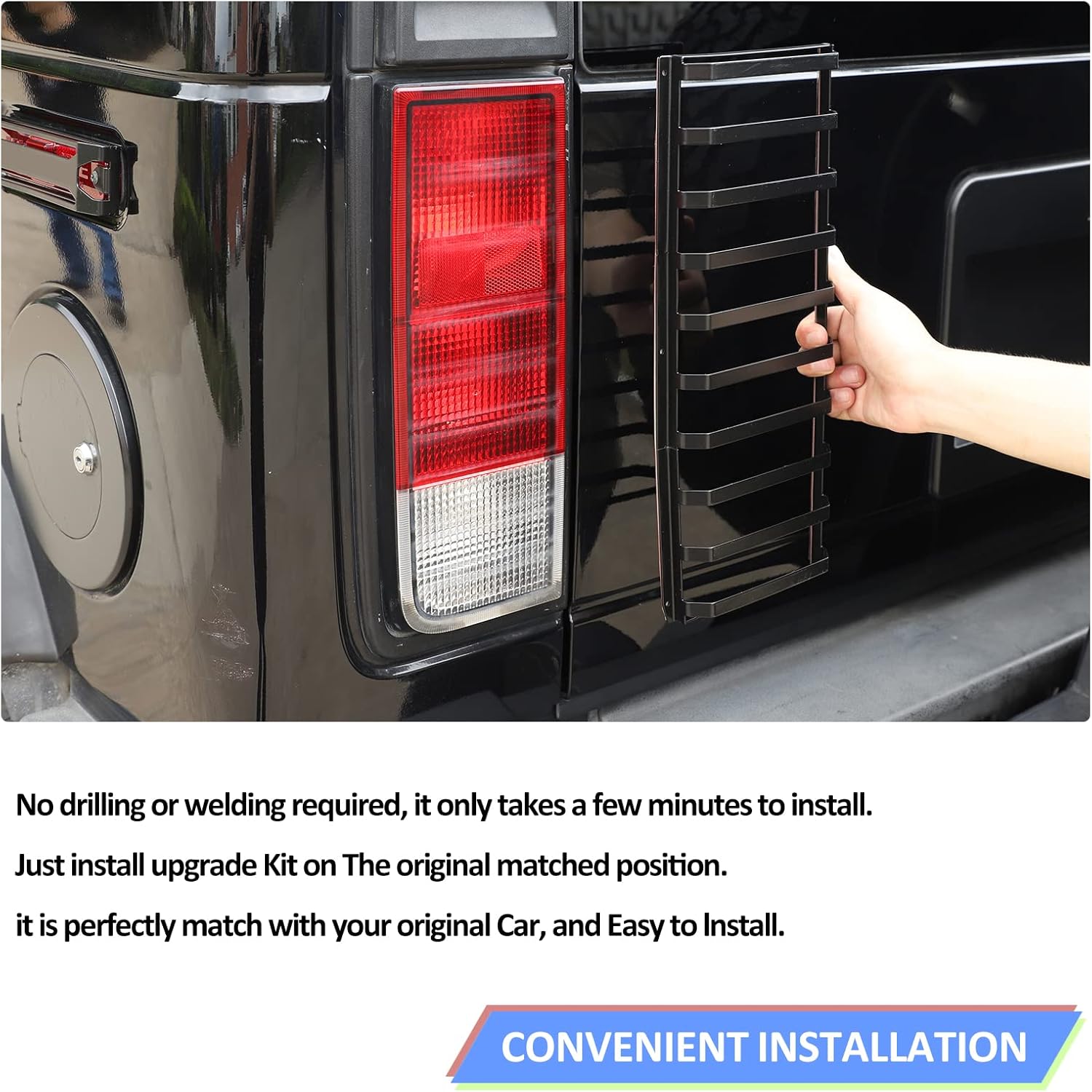 Carbon Steel, Automobile Styling Protection Guard, Light Guards，Lamp Protector Guard Cover, Light Guards Frame Trim Cover for Hummer H2 2003-2009 (Taillights)