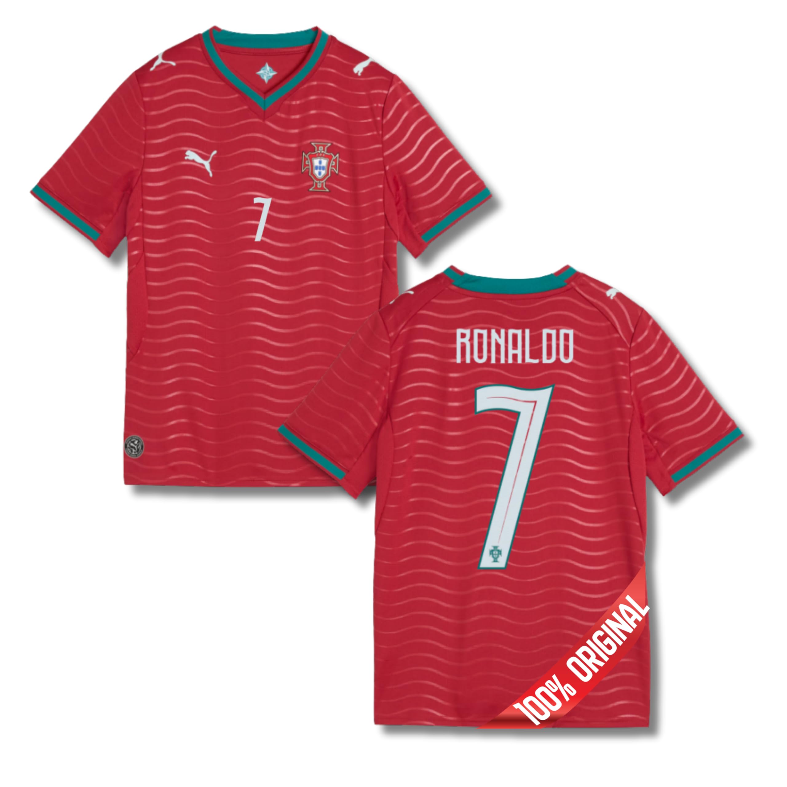 PUMA Original FPF Portugal Trikot Kinder [Home WM 2026] Offizielles Portugal Trikot [Spieler oder Personalisiert] Sport Trainingsanzug Fussball Geschenke Jungen Mädchen Fußball Fanartikel Kinder