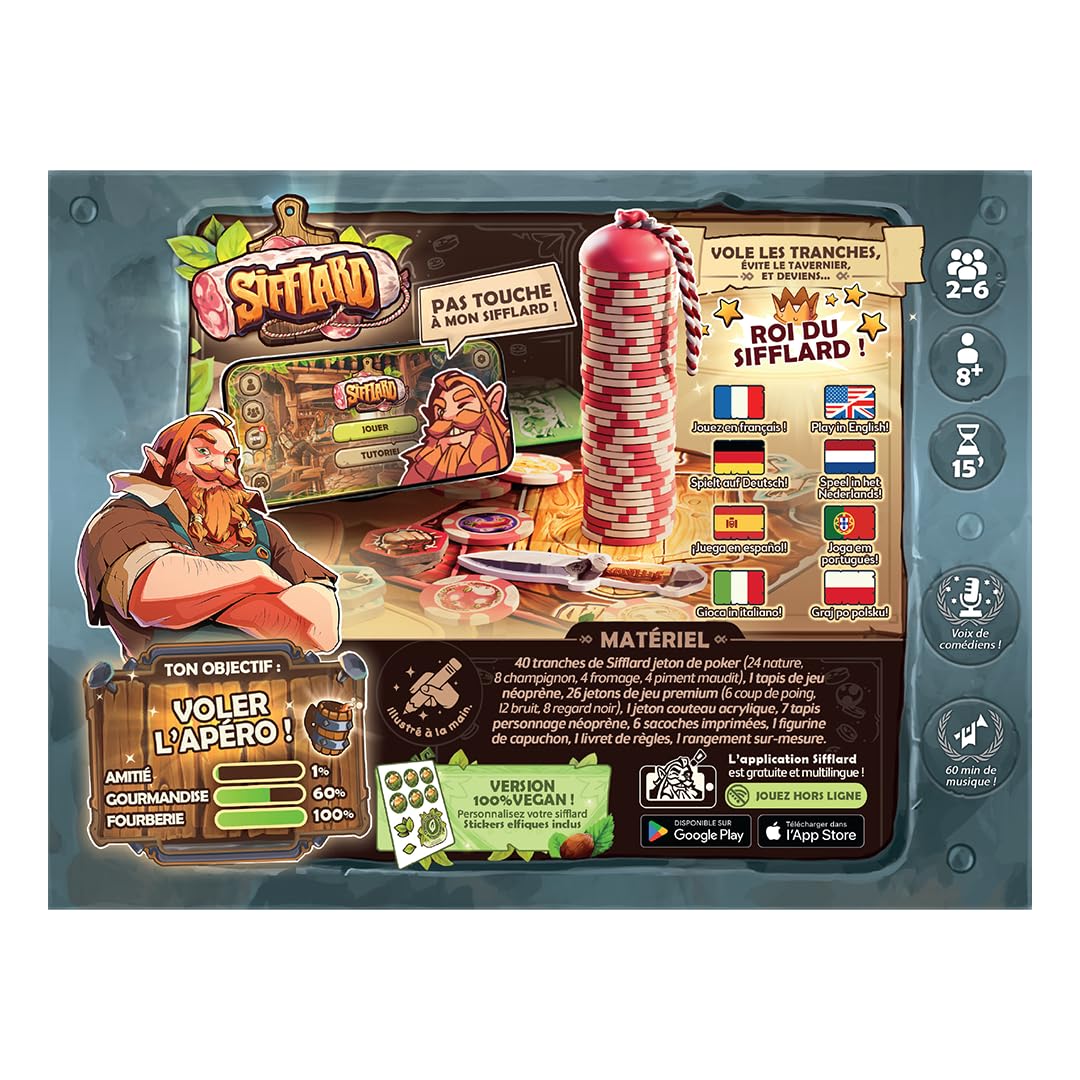SIFFLARD Édition Deluxe Version Française - Jeu d'Ambiance Hilarant - Entre Amis et en Famille - 8 Ans et Plus - 2 à 6 Joueurs - 15 Min par Partie - Application Gratuite (Édition deluxe)