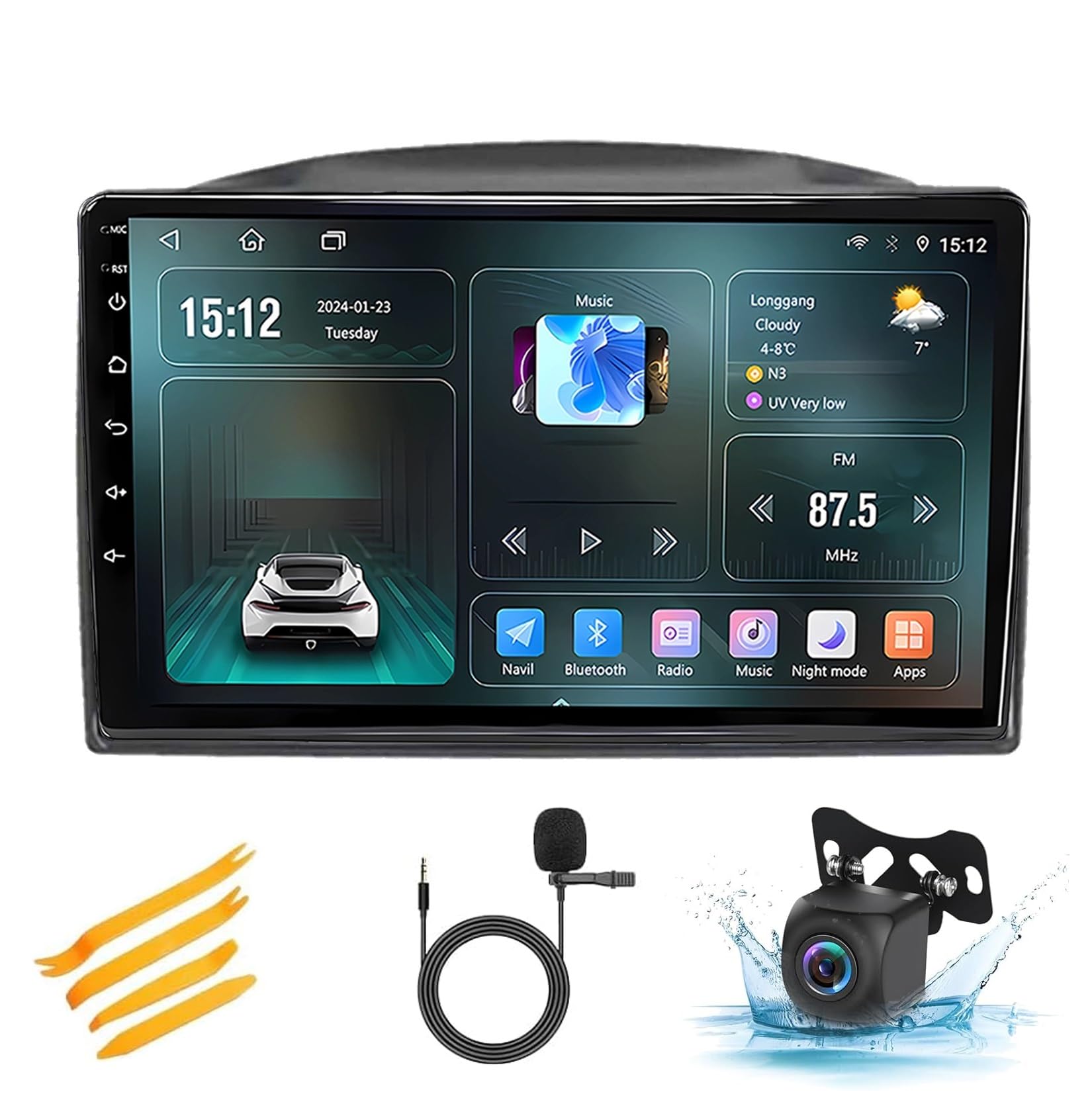 Radio pantalla táctil de 9 pulgadas con Carplay inalámbrico y Android Auto 8