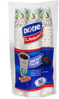 Dixie PerfecTouch Insulated Paper Cups, 12 oz, Coffee Haze, 160 Count
