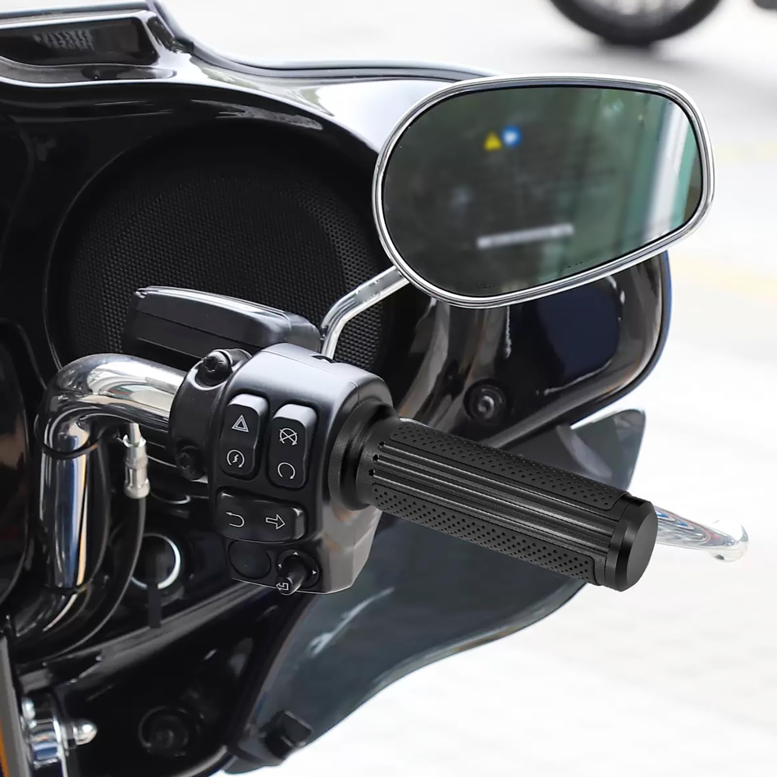 2,5 cm elektronische Drosselklappen-Defiance-Lenkergriffe, 25 mm, passend für Harley Touring Street Glide Road King Road Glide Electra Glide