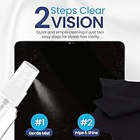 Vista 5 de Purity Limpiador de lentes de gafas Kit - 3 botellas de spray limpiador de lentes de viaje de 1 onza + 2 paños de limpieza de microfibra - Seguro