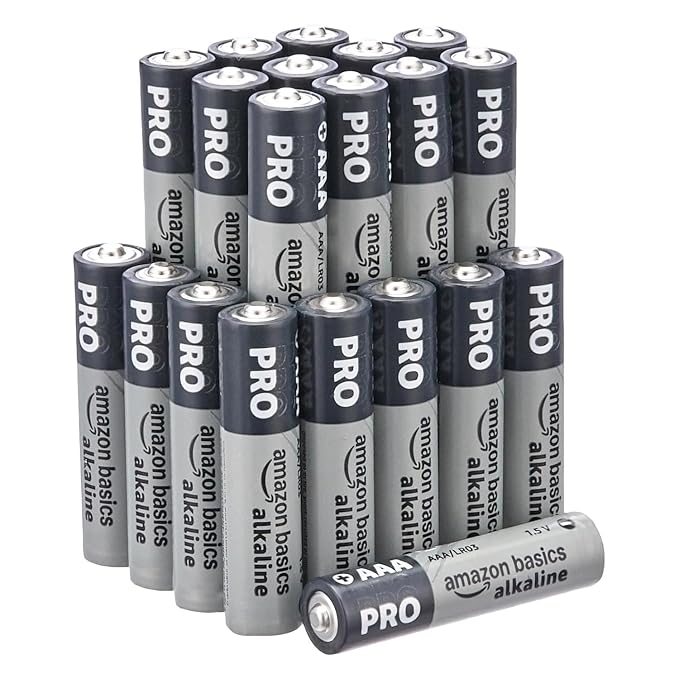 Amazon Basics Pro Series AAA Alkaline Battery | Pack of 20 | for High Drain Devices | Toys, Digital Camera, Electric Toothbrush