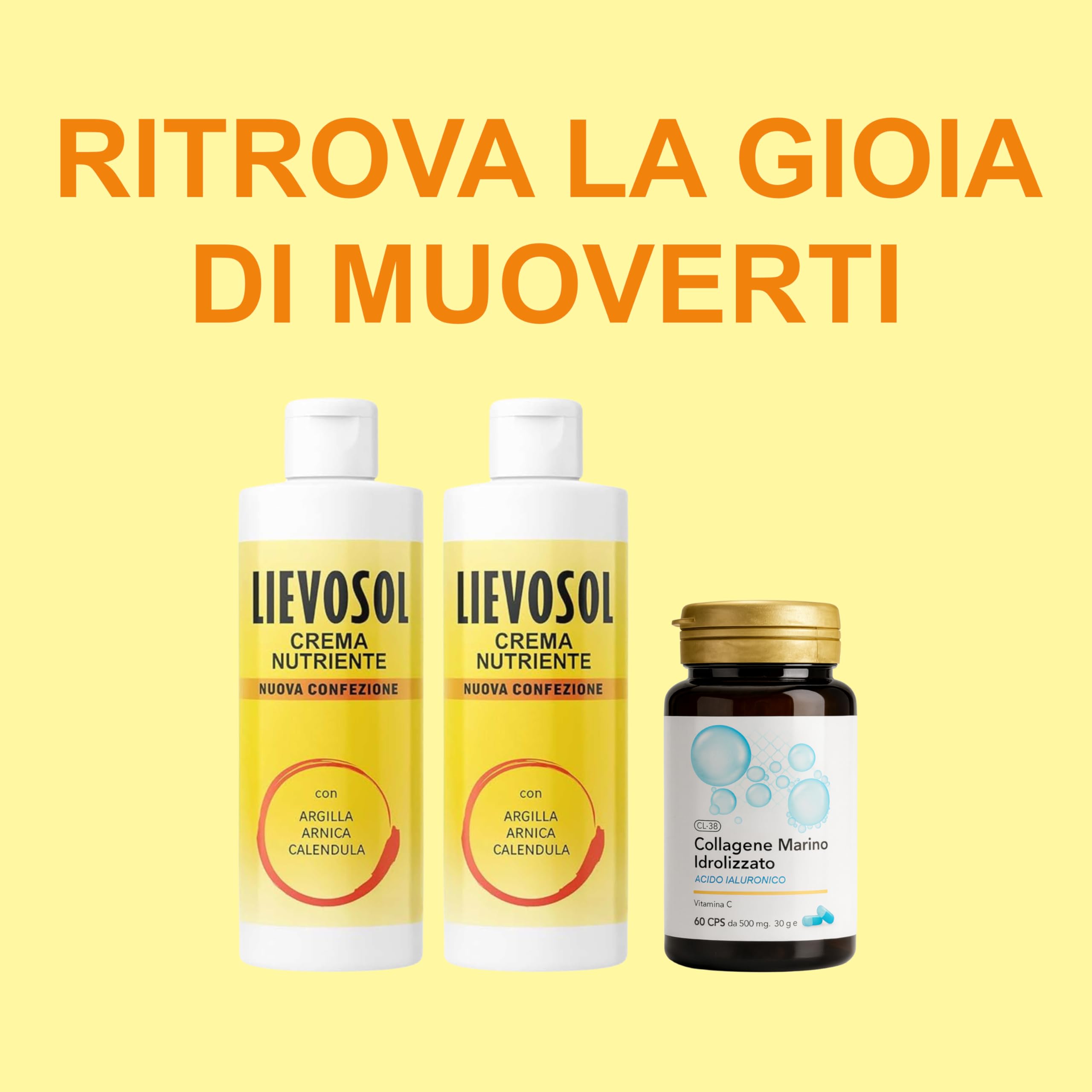 Collagene Marino e Acido Ialuronico + Crema Arnica, 200ml | Trattamento Antiage, Sollievo Muscolare, Elasticità della Pelle, Circolazione, Formula Naturale
