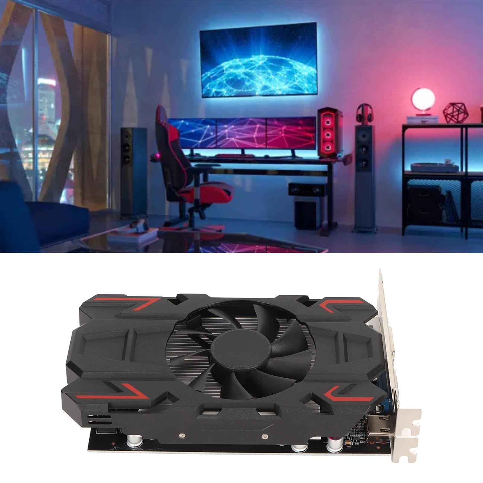Scheda Grafica DDR5, DisplayPort DDR5 HD6770 a 128 Bit da 4 GB, Supporto PCIE 2.0 Interfaccia Multimediale HD DVI VGA con Ventola di Raffreddamento per PC Desktop da Gioco