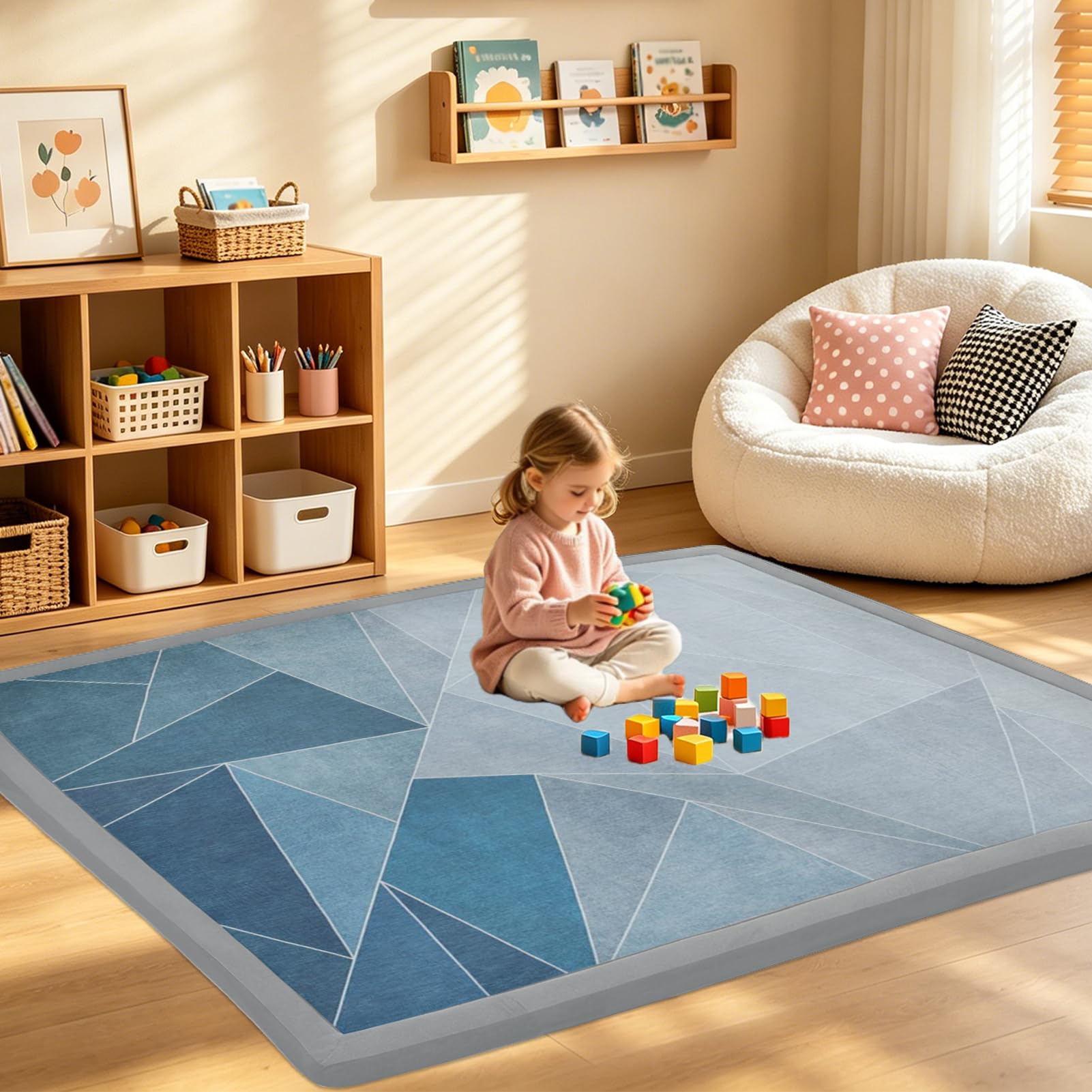 RZUMXOPY Baby Large Play Mat Non Slip Childrens Rug 120 x 170 cm Thick Kids Rugs for Crawling Soft Play Tummy Time