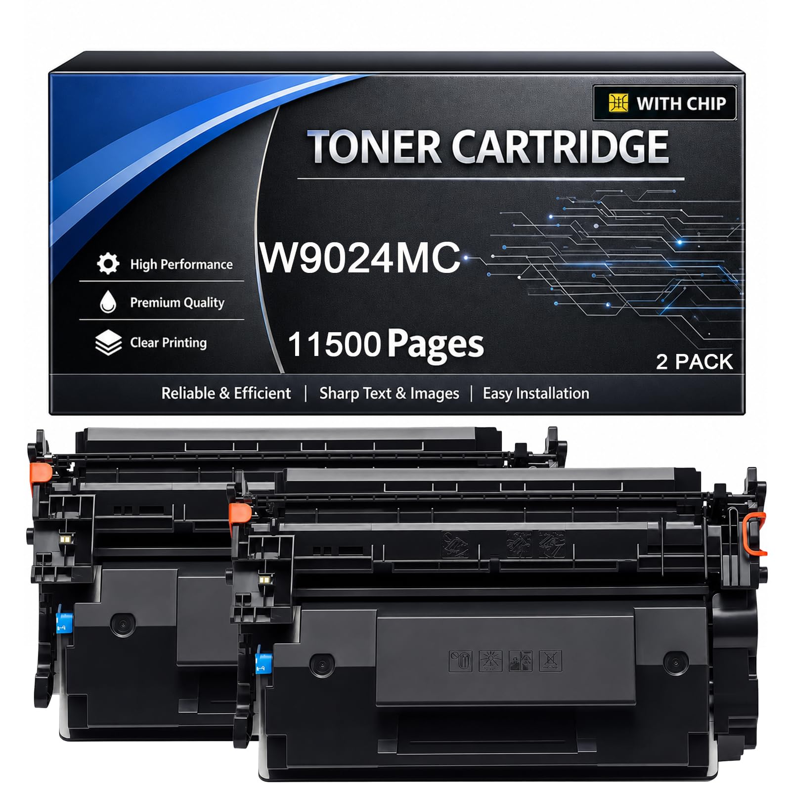 W9024MC Cartuccia toner con chip di ricambio compatibile con HP W9024 W9024MC 11500 pagine, funziona con stampanti LaserJet Managed E40040dn MFP E42540f