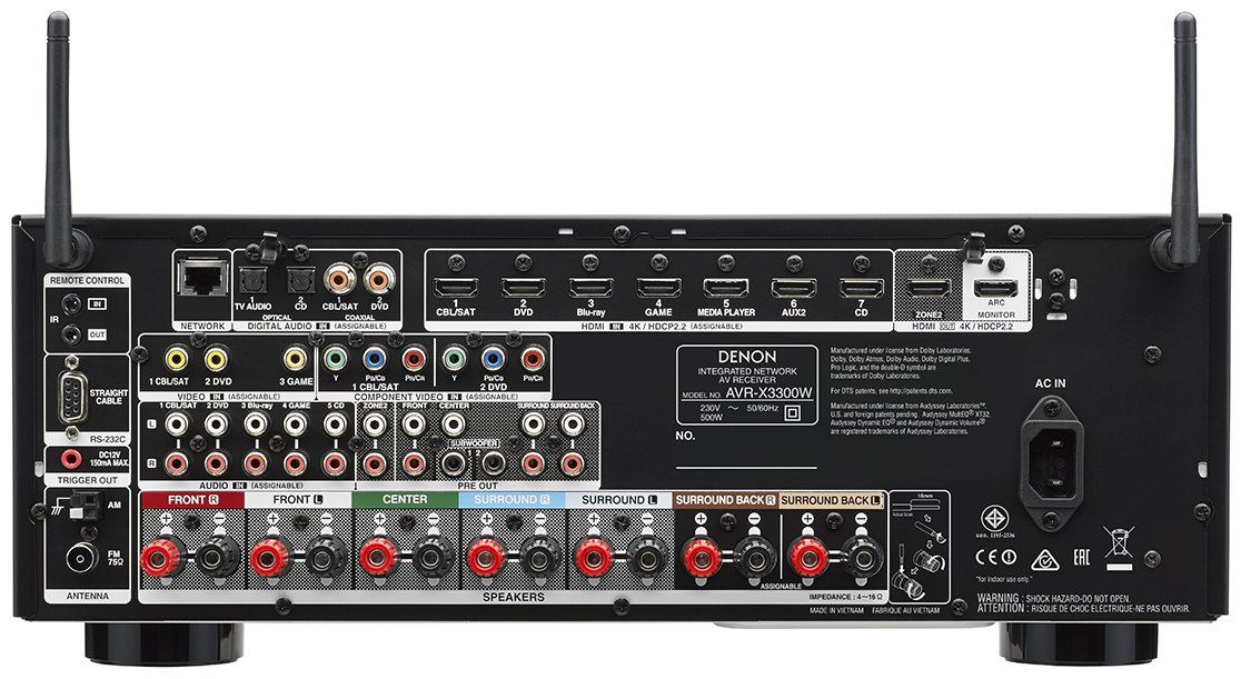 Denon AVR-X3300 Sintoamplificatore HD con Dolby HD e DTS:X, Nero
