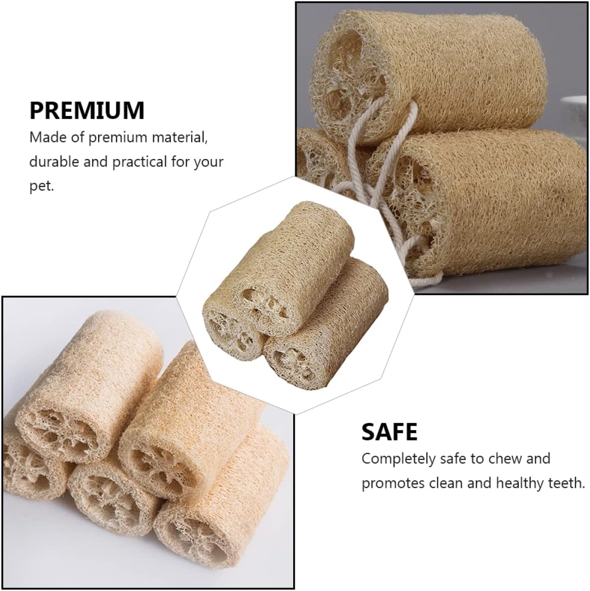 balacoo Hamster Toys 9pcs Chew Pet Guinea Teeth Hamster Loofah Sponge Toys Gerbil Slices Chewing Bird Light Chinchillas Bown Care Molar Rabbit Natural Hamsters Animal Grinding Gnawing Dish Bath