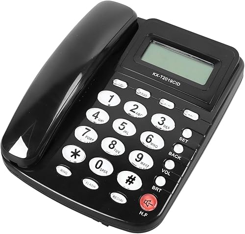 Zopsc Teléfono fijo con botones grandes mejorados, teléfono fijo con cable para personas mayores, teléfono con cable manos libres con pantalla de