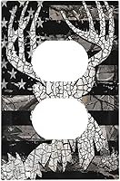 Vista 173 de Funky Retro Vintage 70s 60s Boho Hippie Hongo Botánico Floral 2 Gang Interruptor de luz de palanca doble Placa de pared Cubierta de toma