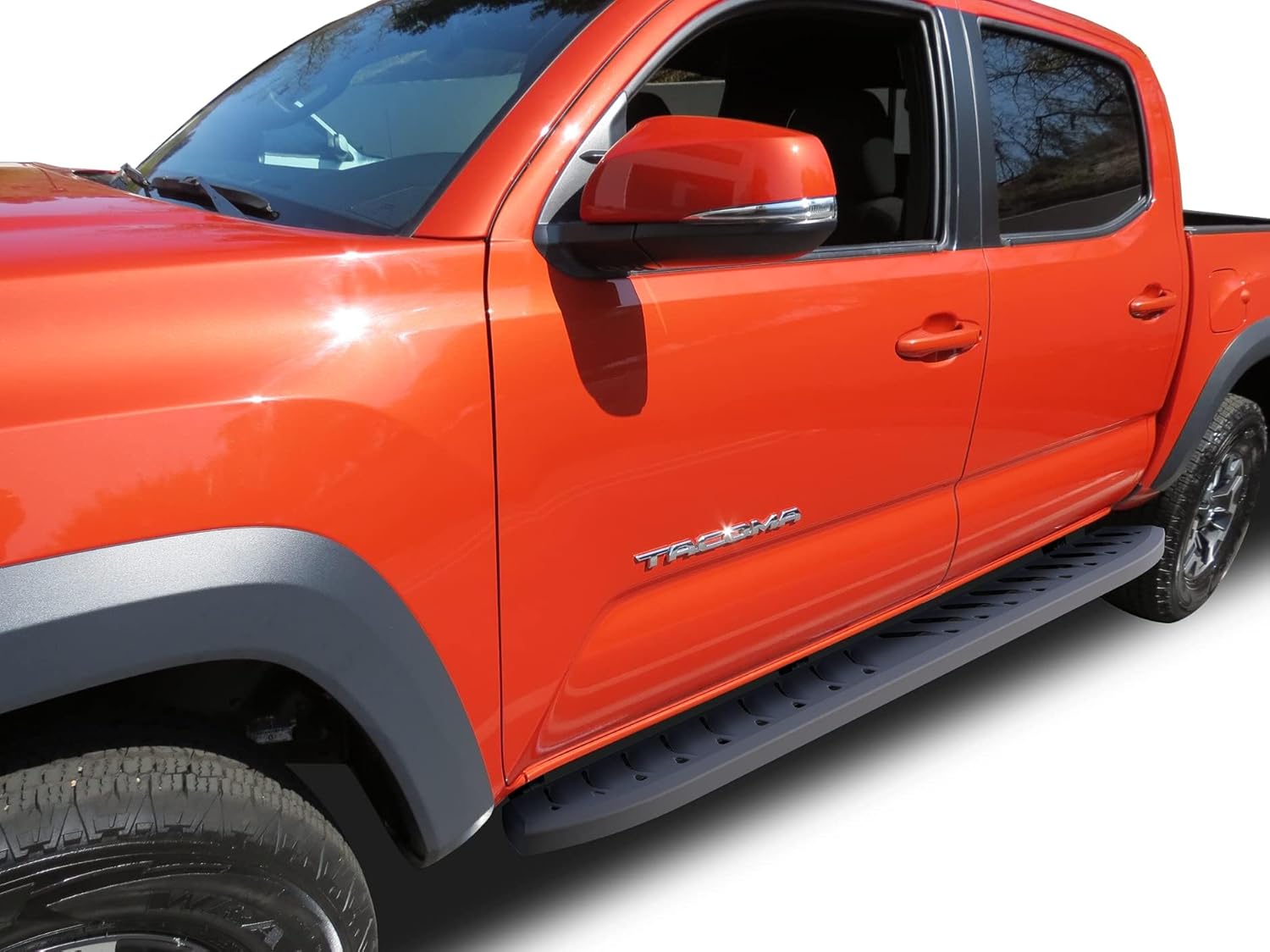 TAC Shark Running Boards Side Steps Fit 2016-2023 Toyota Tacoma Double Cab 6" Truck Pickup Nerf Bars Step Rails Off Road Exterior Accessories Fine Texture Black 2Pcs