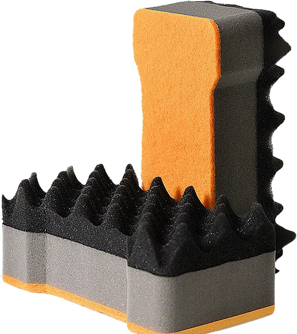 Car Wash Sponge Extra Thick Big Microfiber Non Scratch Multi-Layered Wash Sponge Heavy Duty for Cars, Trucks, Motorcycles Gentle Powerful Cleaning Highly Absorbent, Durable, Easy to Clean (Orange)