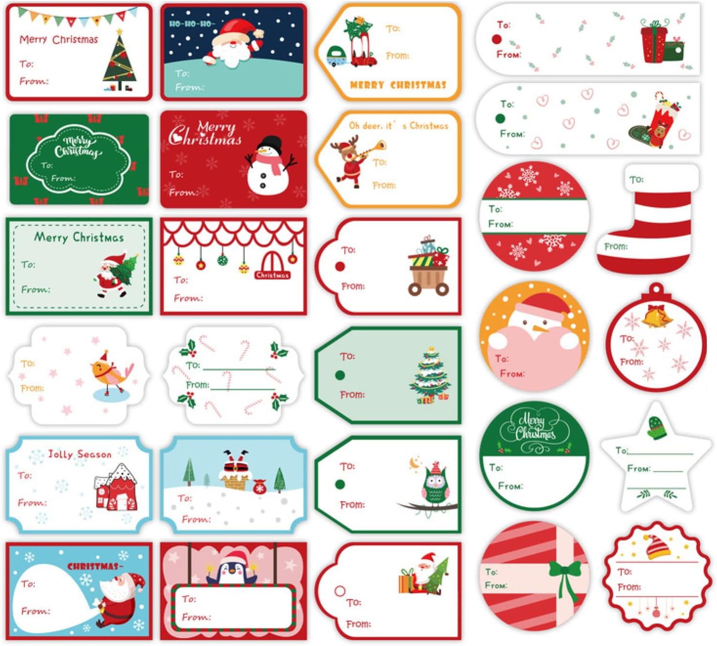 500 Pièces étiquette De Cadeau De Noël Auto-adhésive étiquettes De Nom Kraft De