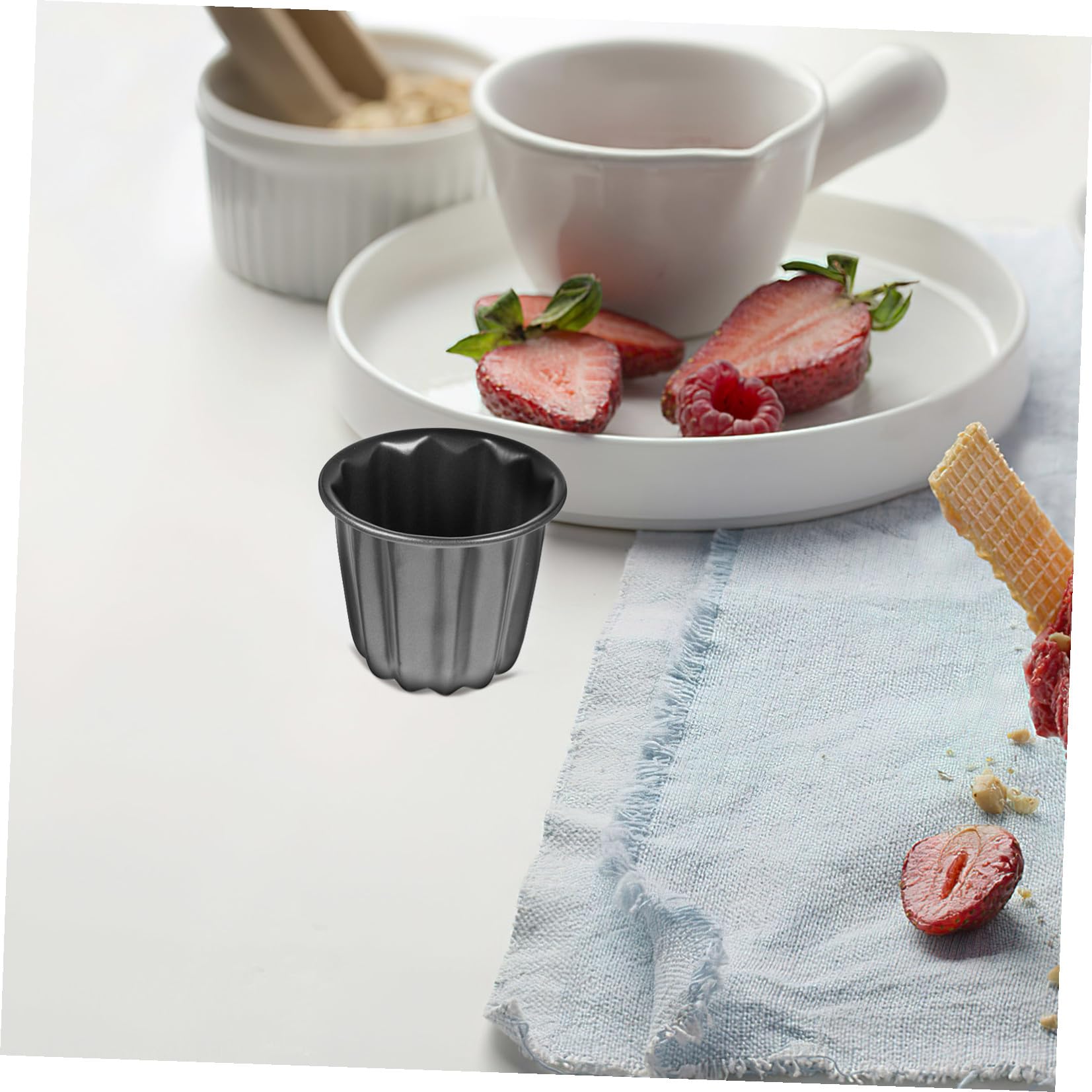 4 Stück Muffin Kuchen Formen aus Kohlenstoffstahl Multifunktionale Backformen mit Glatter Oberfläche für Backliebhaber in Heimischen Küche