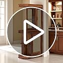 Image of The Attic Jaigarh Bar Cabinet, Hard and Soft Drinks Bar Storage Cabinet, Wine Wisky Scotch, Round Bar for Home, Honey Finish