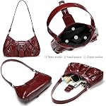 WantGor Women's Shoulder Bag, Clutch Tote Bags Zipper Vintage Handbag Buckle Punk Hobo Purses Trendy Underarm Purse