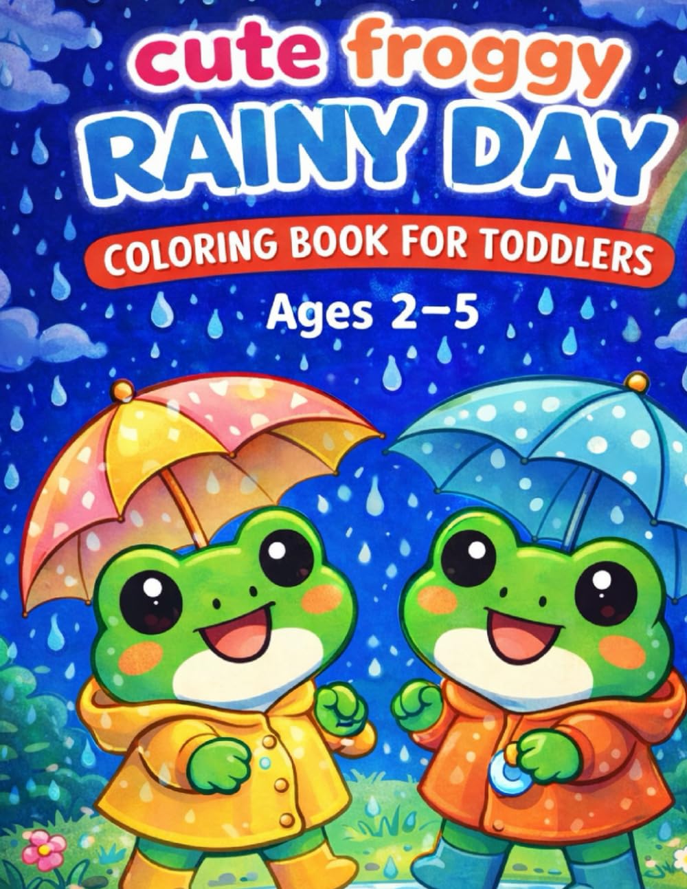 Cute Froggy Rainy Day Coloring Book for Toddlers (Ages 2–5): Cute Frogs, Cozy Rain Scenes & Screen-Free Fun for Little Hands.