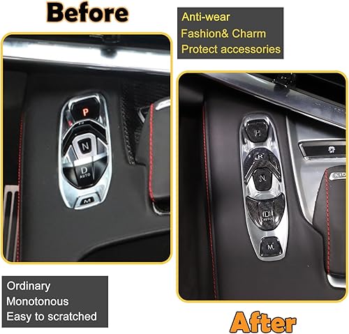 Miniatura 2 de CHEAYAR Cubierta de fibra de carbono para panel de palanca de cambios de consola compatible con Chevrolet Corvette C8 2020-2023, interior P D Auto M
