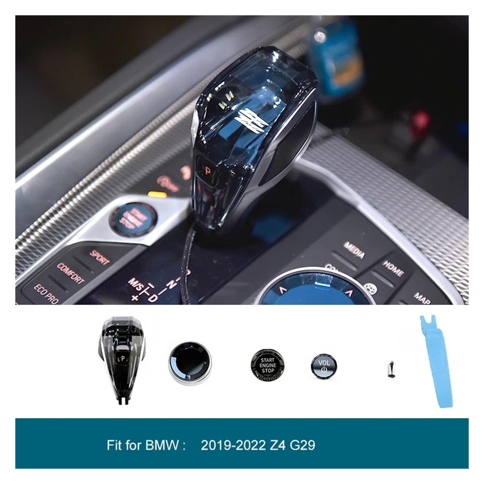 Palanca Velocidad Coche Para BMW Serie 3 Para X3 Para X4 Para X5 Para X6 F44 G20 G05 G06 G01 G02 G08 Juego De 4 Palancas Cambios Automáticas Cristal(For G05 G06 G07)