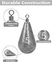 Vista 2 de BLUEWING Pesas de pesca giratorias de fundición de 1/2oz-8oz Drop Shot Dipsey plomo agua salada