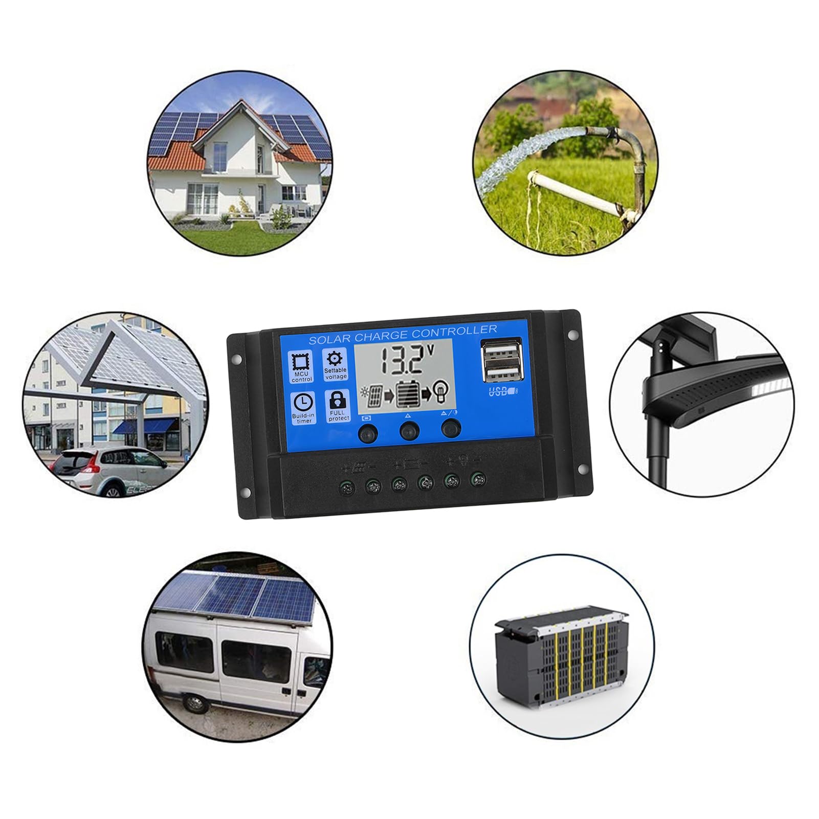 Kavolet Pannello Solare 18W 12V, Kit Pannello Solare, Caricabatterie Kit, Modulo monocristallino di rete con regolatore di Ricarica Solare, Kit cavi di Collegamento SAE